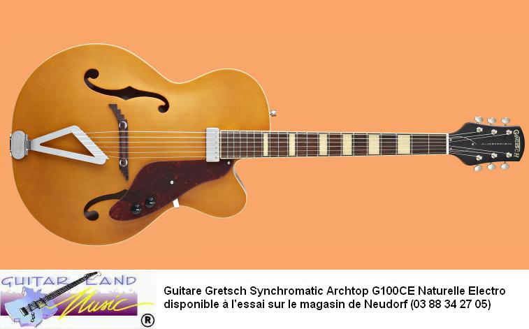 Guitare Gretsch Synchromatic Archtop G100CE Naturel Electro